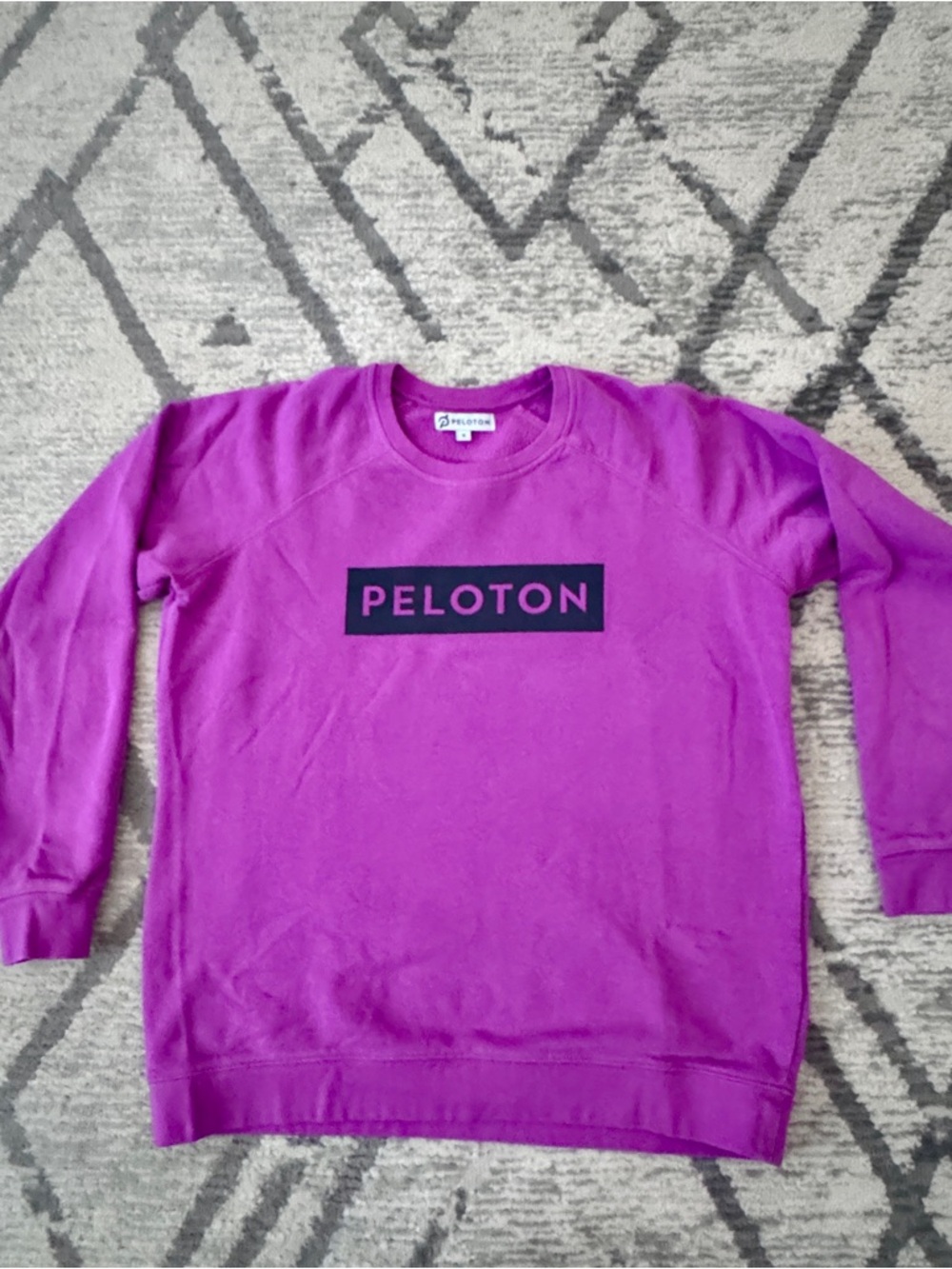 Peloton Crewneck Sweatshirt in Magenta with Black Logo